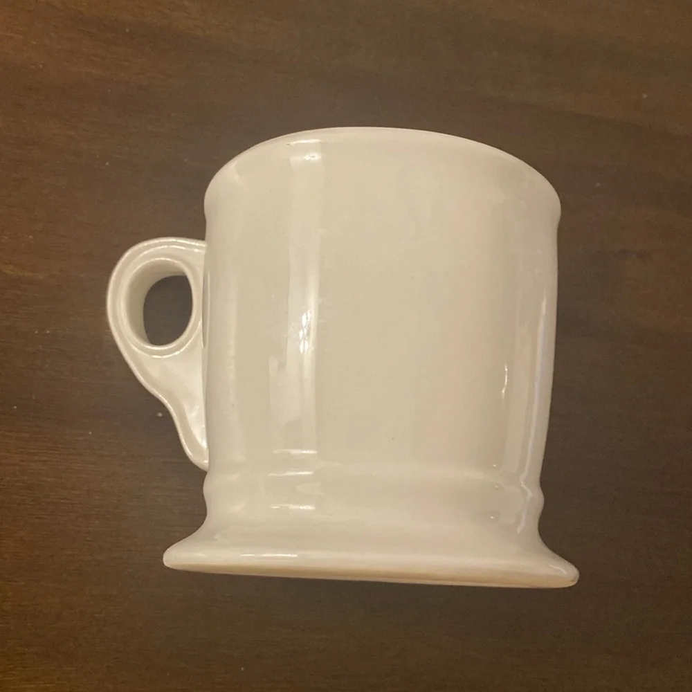 Anthropologie Cream Black Monogram Initial ‘A’ Wide Base Wide Mouth Coffee Mug - Picture 2 of 3